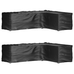 Housses de salon de jardin en forme de L 2 pcs 18 oeillets alsavelo