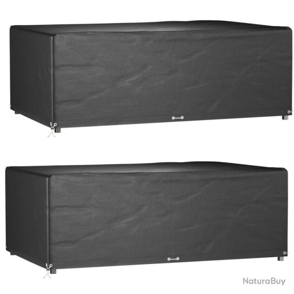 Housses de salon de jardin 2 pcs 12 oeillets rectangulaire alsavelo