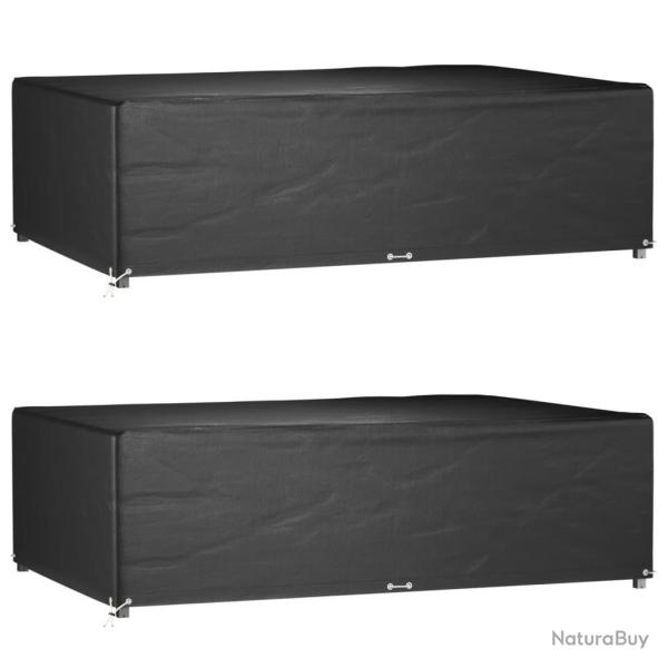 Housses de salon de jardin 2 pcs 12 oeillets rectangulaire alsavelo