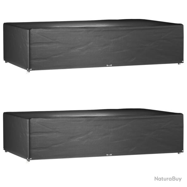 Housses de salon de jardin 2 pcs 12 oeillets rectangulaire
