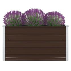 Jardini&egrave;re 100 x 100 x 45 cm Acier galvanis&eacute; Marron
