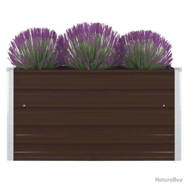 Jardinire 100 x 100 x 45 cm Acier galvanis Marron alsavelo