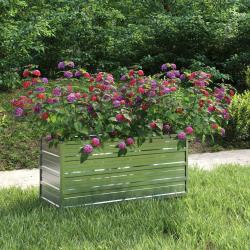Lit sur&eacute;lev&eacute; de jardin 100x40x45 cm Acier galvanis&eacute; Argent&eacute;
