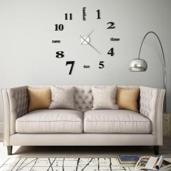 Horloge murale 3D Design moderne 100 cm XXL Noir alsavelo