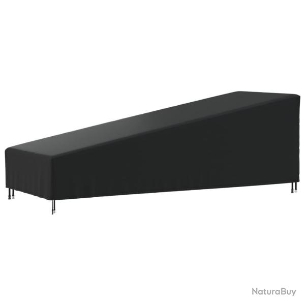 Housse de chaise longue noir 203x81x25/63 cm oxford 420D alsavelo
