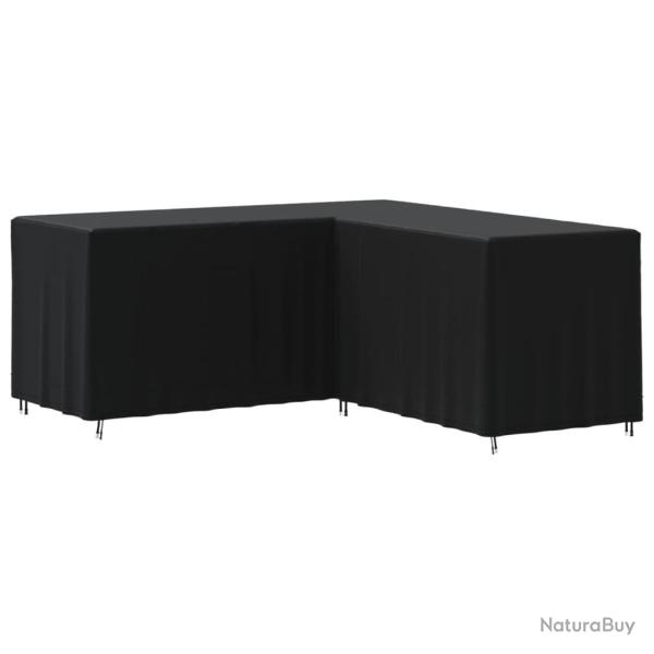 Housse pour canap� en forme de L noir 215x215x80 cm oxford 420D alsavelo