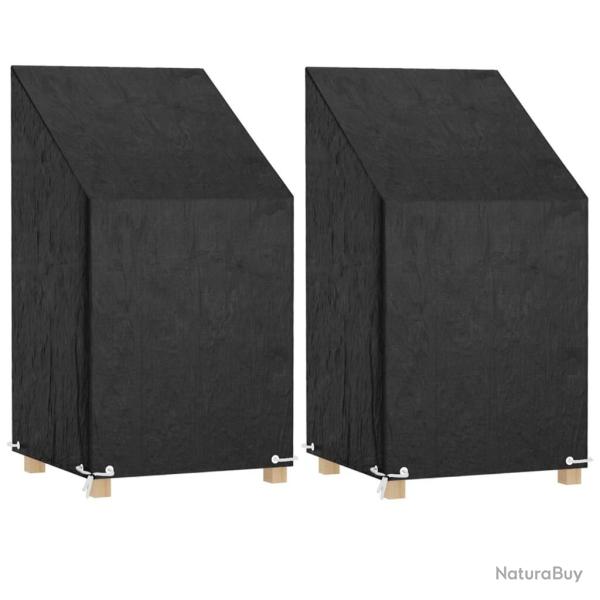 Housses de chaise de jardin 2 pcs 8 oeillets 65x65x80/120 cm PE alsavelo
