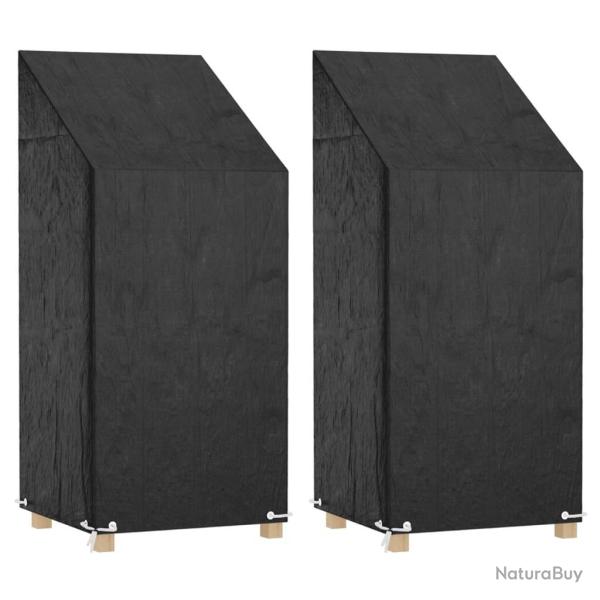 Housses de chaise de jardin 2 pcs 8 oeillets 65x65x110/150 cm PE alsavelo