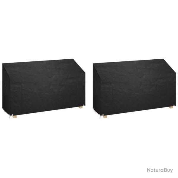 Housses de banc de jardin 2 pcs 12 oeillets 210x70x70/88 cm PE alsavelo
