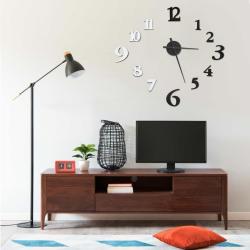 Horloge murale 3D Design moderne Noir et blanc 100 cm XXL alsavelo