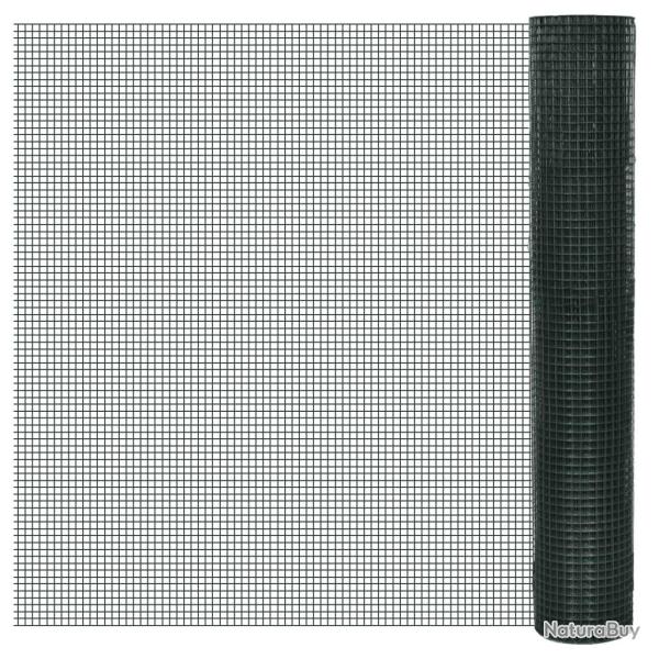 Grillage Acier galvanis et revtement en PVC 25 x 1 m Vert alsavelo