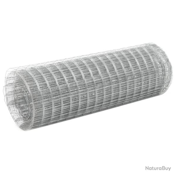 Grillage pour voli�re acier galvanis� 10x0,5 m argent�