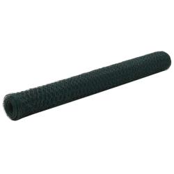 Grillage Acier avec rev&ecirc;tement en PVC 25x1,2 m Vert
