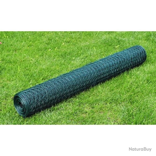 Grillage � poule avec rev�tement en PVC 25x0,5 m vert
