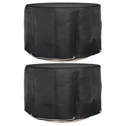 Housses pour meubles de jardin 2 pcs 6 oeillets &Oslash;125x75 cm rond