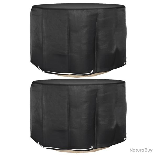 Housses pour meubles de jardin 2 pcs 6 oeillets 125x75 cm rond alsavelo