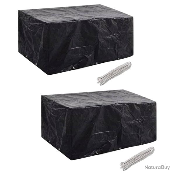 Housses de salon de jardin 2 pcs Rotin 10 oeillets 240 x 140 cm alsavelo