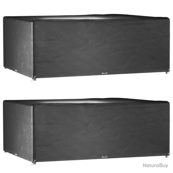 Housses de salon de jardin 2 pcs 16 oeillets rectangulaire alsavelo