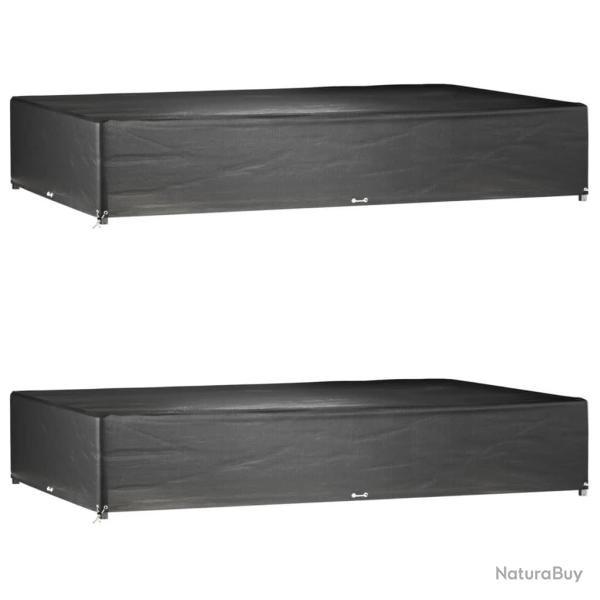 Housses de salon de jardin 2 pcs 16 oeillets rectangulaire alsavelo