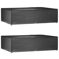 Housses de salon de jardin 2 pcs 16 oeillets rectangulaire alsavelo