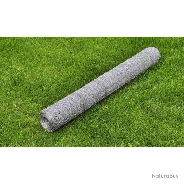 Grillage pour voli�re Acier galvanis� 25 x 0,5 m Argent�