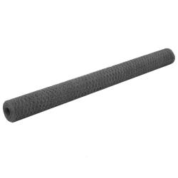 Grillage Acier avec rev&ecirc;tement en PVC 25x1,5 m Gris