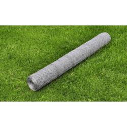 Grillage pour voli&egrave;re Acier galvanis&eacute; 25 x 0,75 m Argent&eacute;