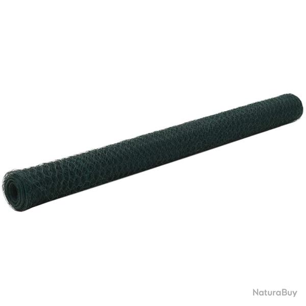 Grillage Acier avec rev�tement en PVC 25x1,5 m Vert