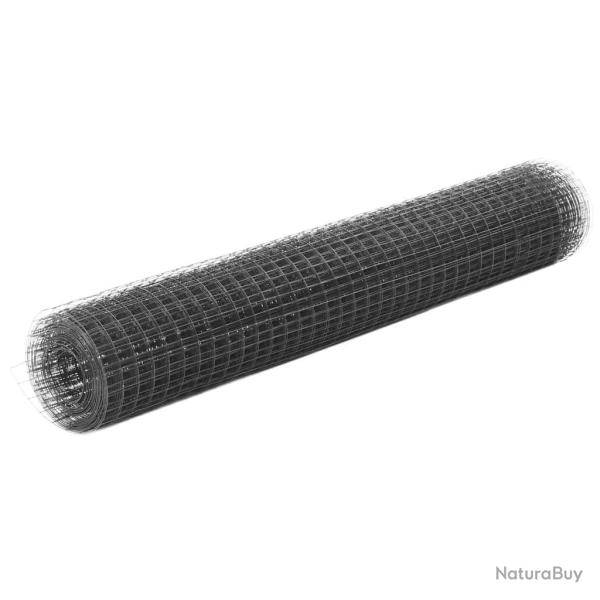 Grillage acier et rev�tement en PVC 25 x 1 m gris