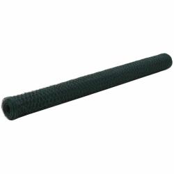 Grillage Acier avec rev&ecirc;tement en PVC 25x1,5 m Vert