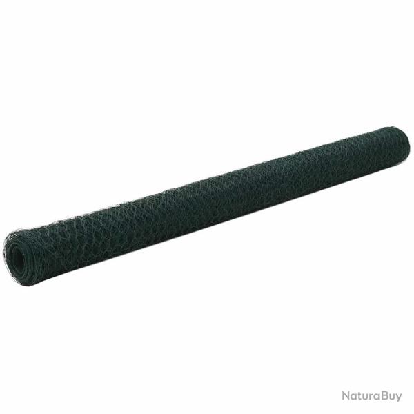 Grillage Acier avec rev�tement en PVC 25x1,5 m Vert
