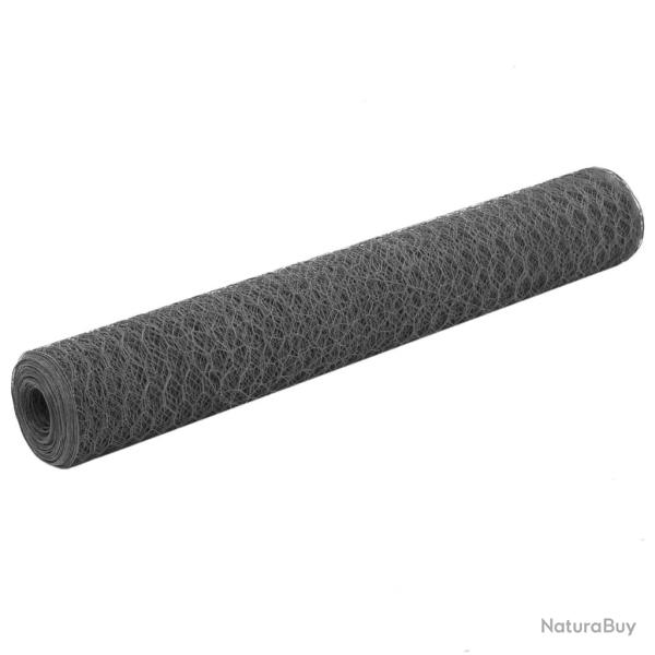 Grillage Acier et rev�tement en PVC 25 x 1 m Gris