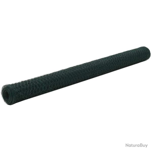 Grillage Acier avec rev�tement en PVC 25x1,5 m Vert