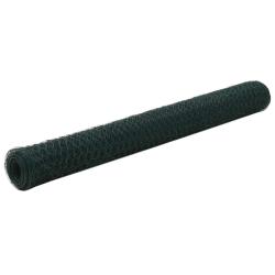 Grillage Acier avec rev&ecirc;tement en PVC 25x1,2 m Vert