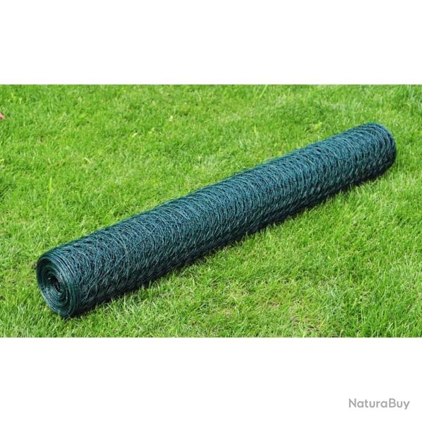 Grillage � poule avec rev�tement en PVC 25x0,75 m vert