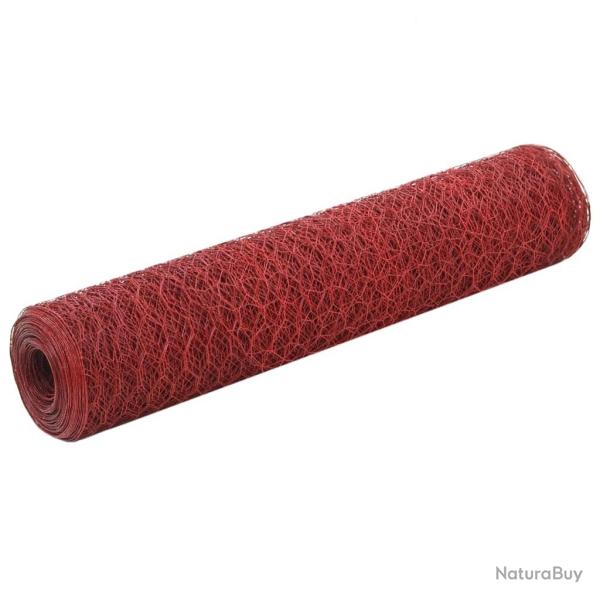 Grillage Acier avec rev�tement en PVC 25x0,75 m Rouge alsavelo
