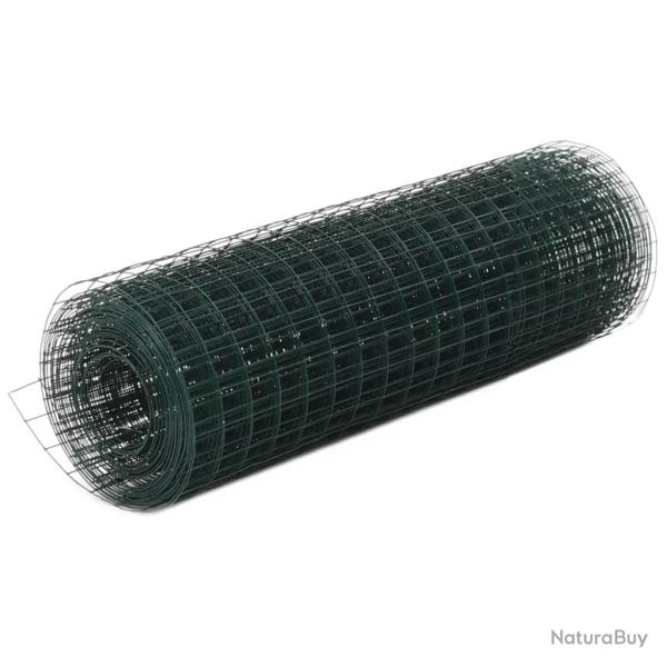 Grillage acier avec rev�tement en PVC 25x0,5 m vert