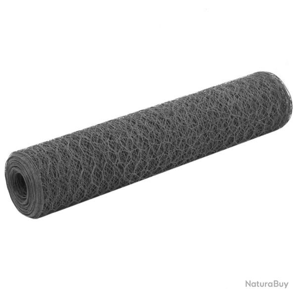 Grillage Acier avec rev�tement en PVC 25x0,75 m Gris