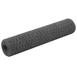Grillage Acier avec rev&ecirc;tement en PVC 25x0,75 m Gris