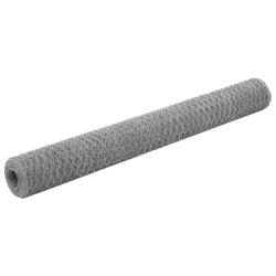 Grillage pour voli&egrave;re Acier galvanis&eacute; 25x1,2 m Argent&eacute;