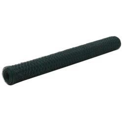 Grillage Acier avec rev&ecirc;tement en PVC 25x1,2 m Vert