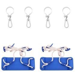 Si&egrave;ges de balan&ccedil;oire avec cordes 2 pcs bleu 38x16 cm PE