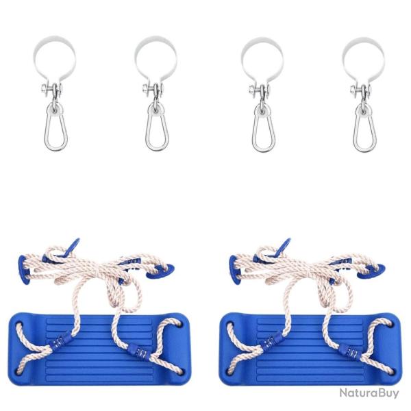 Si�ges de balan�oire avec cordes 2 pcs bleu 38x16 cm PE