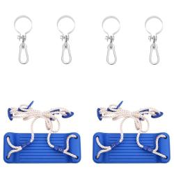 Si&egrave;ges de balan&ccedil;oire avec cordes 2 pcs bleu 38x16 cm PE