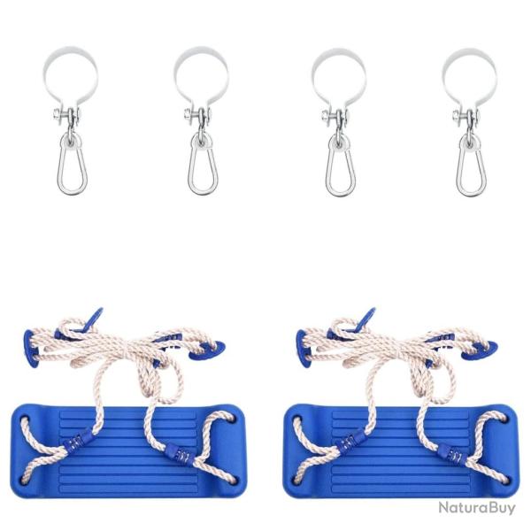 Si�ges de balan�oire avec cordes 2 pcs bleu 38x16 cm PE