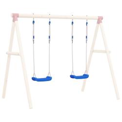 Si&egrave;ges de balan&ccedil;oire avec cordes 2 pcs bleu 37x15 cm PE alsavelo
