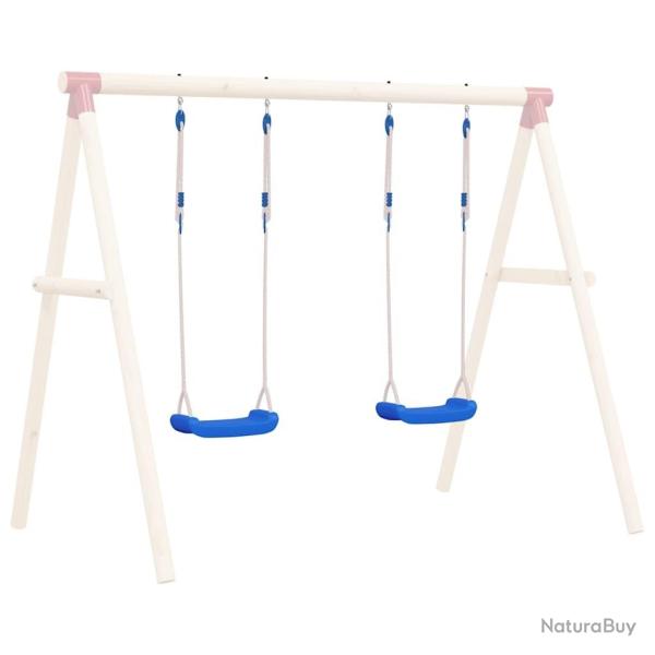 Si�ges de balan�oire avec cordes 2 pcs bleu 37x15 cm PE