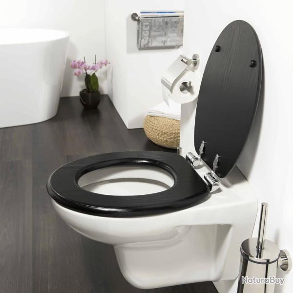 Tiger Abattant WC � fermeture en douceur Blackwash MDF Noir 252030746 alsavelo