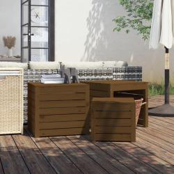 bo&icirc;tes de jardin 3 pcs marron miel bois pin massif