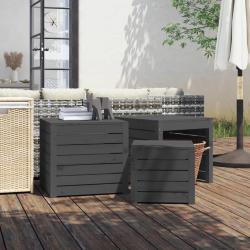 bo&icirc;tes de jardin 3 pcs gris bois de pin massif